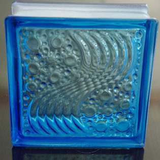 Blue Sea Wave Glass Block